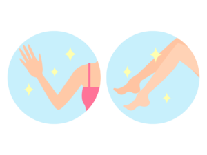 セルフケアした手と足のイラスト